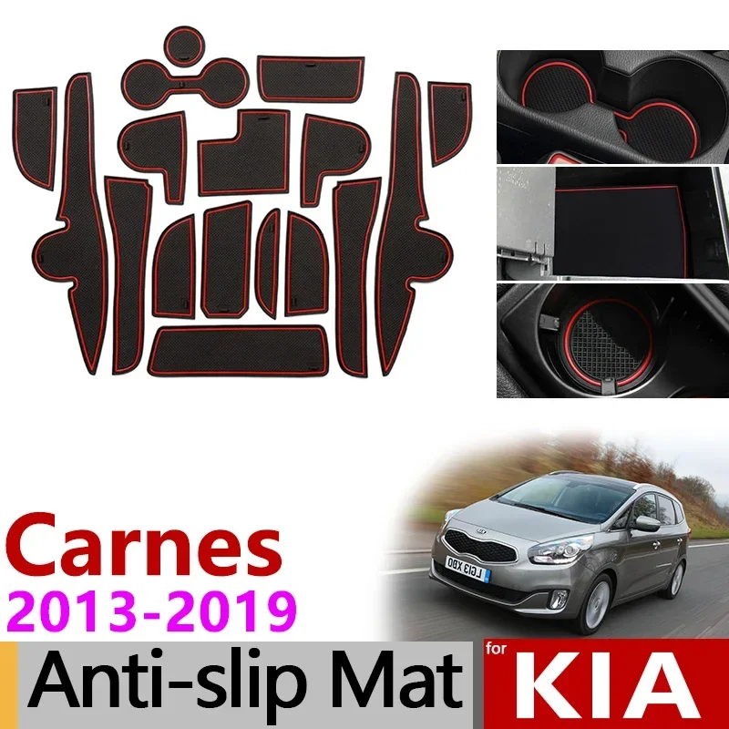 Anti-Slip Mat for Phone Gate Slot Mats Cup Pad for KIA Carens 2013~2019 RP MK3 Car Accessories Stickers 2014 2015 2016 2017 2018
