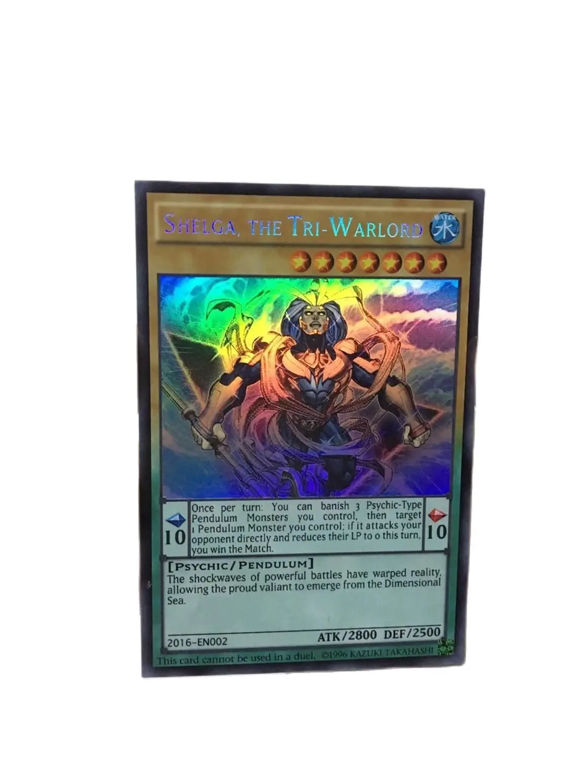 

Yu Gi Oh World Congress 2016 Prize Card Three Worlds Army God Selga DIY Face Flash Hobby Collection Game Animation Card