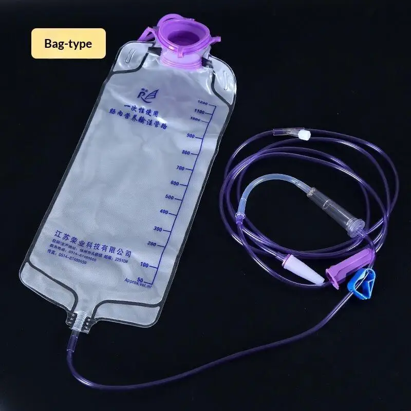 1200ml  Plastic Feeding Bag Enteral Nutrition Supply Bag Nasal Feeding Nutrient Gravity Pump Transparent Tube Bag