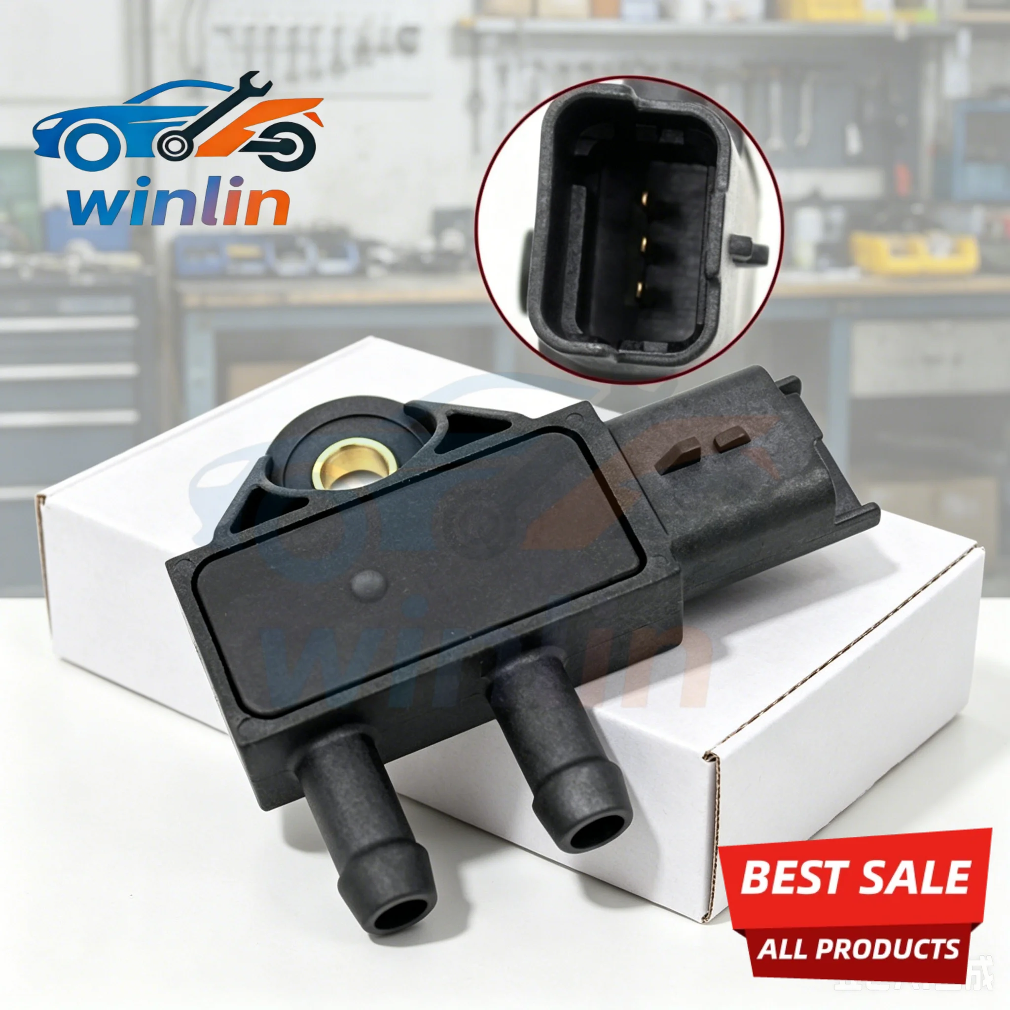 OEM 9662143180 Differential Exhaust Pressure Sensor For Citroen Berlingo C3 C4 C-Crosser Peugeot 1007 208 307 308 4008 RCZ