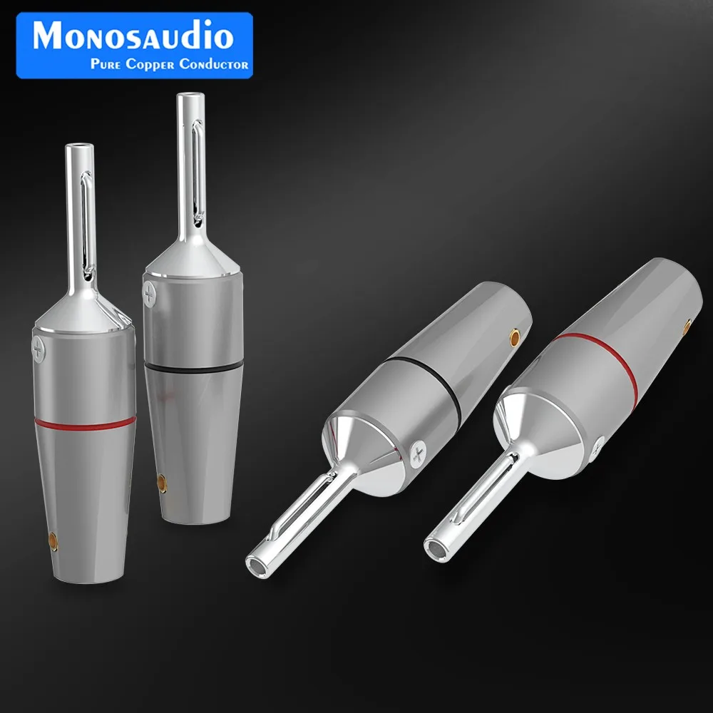 Monosaudio B802G чистая медь позолоченный разъем типа «банан» Высокое качество родиевый штекер типа «банан» для кабеля громкоговорителя