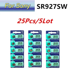 Pin nút ban đầu cho đồng hồ, điều khiển đồ chơi, đồ chơi máy tính, Sony SR927SW, AG7, 395, LR927, SR927SW, 5-50pcs 6 Cọc bán hàng chính 395 - 3