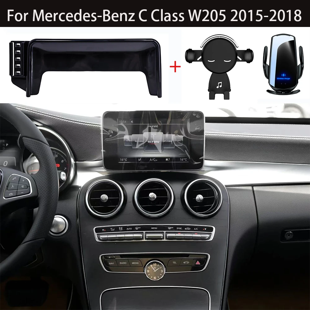 Car Phone Holder For Mercedes-Benz C Class W205 2015 2016 2017 2018  7-inch Screen Fixed Base Navigation Bracket