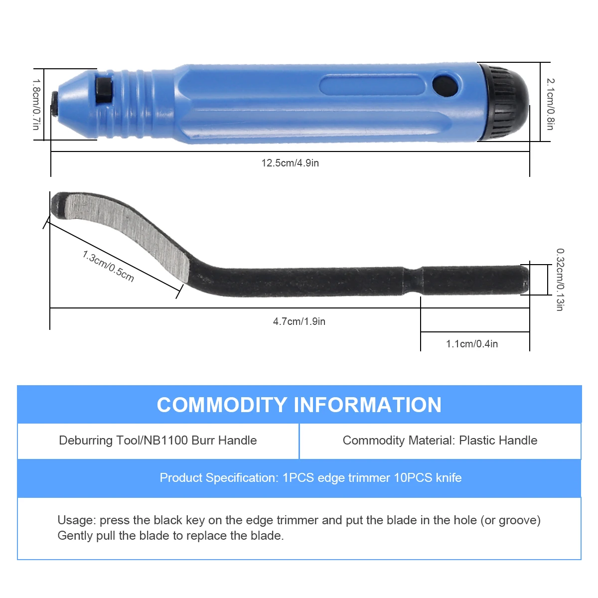 Hand-held Deburring Tool Kit Ergonomic Deburring Cutter Precision Edge Burr Remove Tool for 3D Printing Resin Art Metal Work