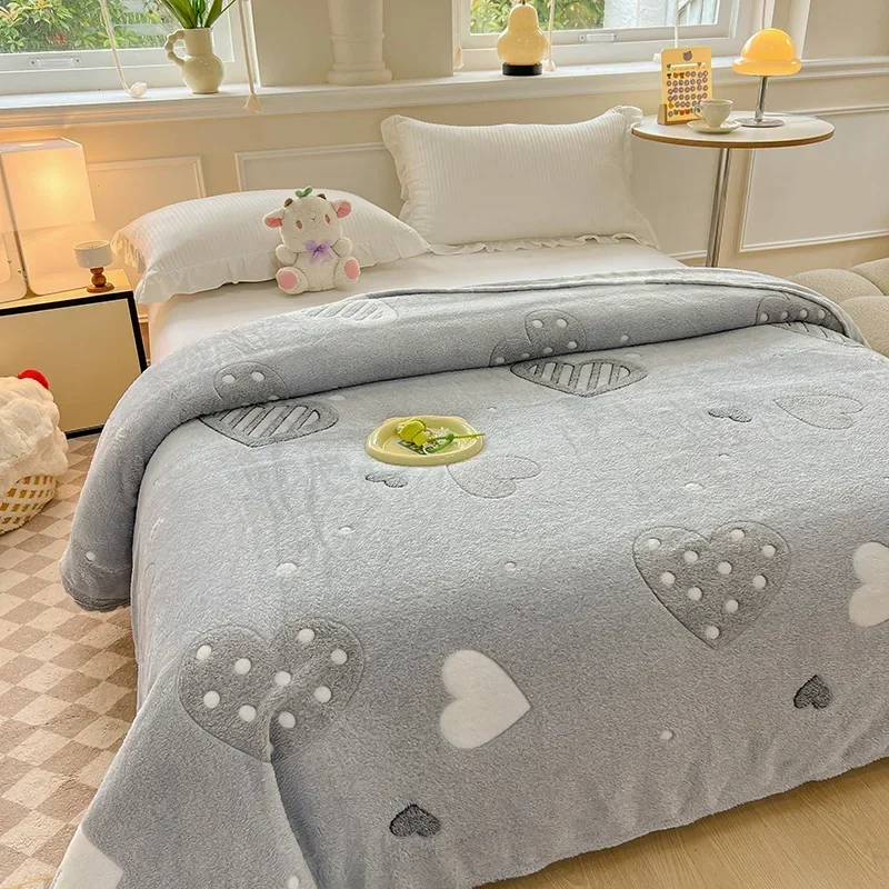 Cute Dinosaur Patterns Blanket Snowflake Velvet Blanket 1Pc 100/120/150/180/200 Cm Student Blanket for Home/Office