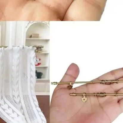 1 Piece Dollhouse Removable Metal Curtain Rod Miniature Model Children Handmade Toy Doll Accessories