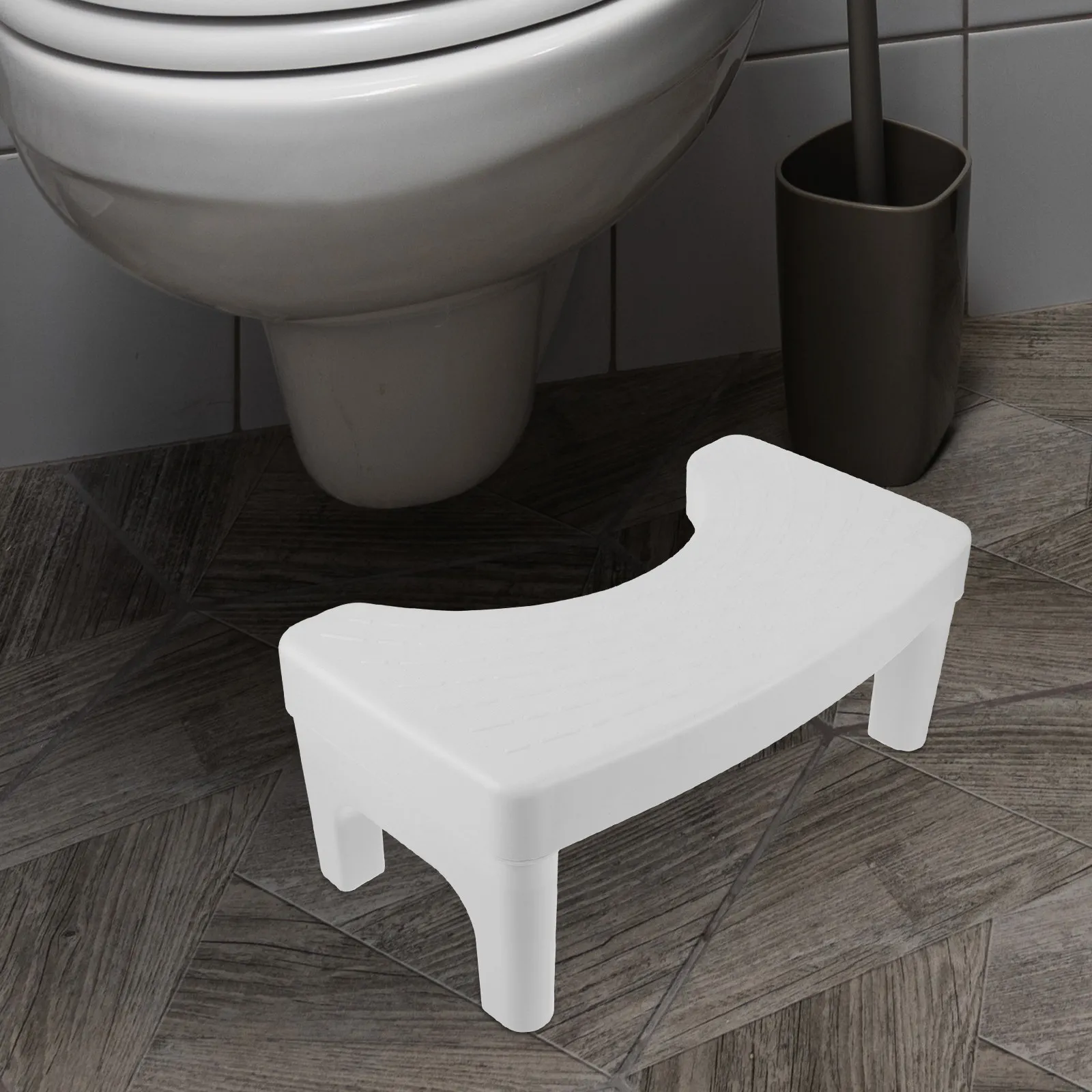 Plastic Toilet Foot Stool for Bathroom Squatting Position Support Non-Slip Wear-Resistant PP Material Step Stool for Adults Home