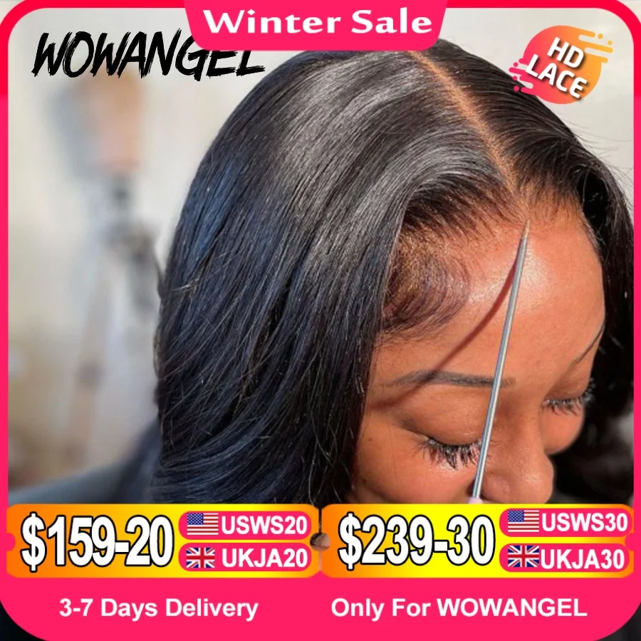 Wowangel 13x6 Full Lace Frontal Wig HD Lace Frontal Wigs Body Wave Human Hair Wigs 250% HD Lace Closure Wigs Melt Skins Glueless