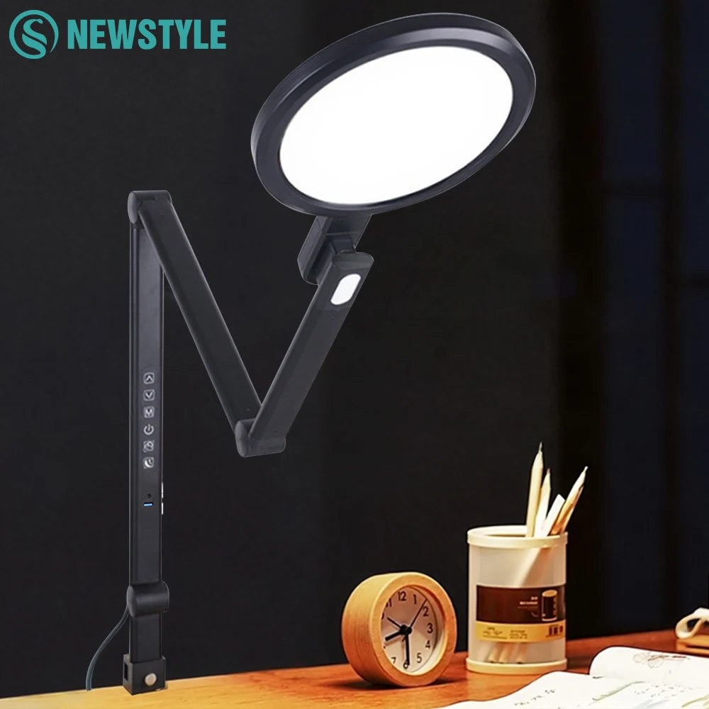 

LED Multi-Functional Foldable Clip Reading Desk Lamp USB Output 5colour Temperature Eye-Cring Desk Lamp with Timer for Office PC
