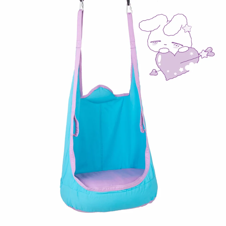 Outdoor Indoor Portable Pod Swing Chair Double Pocket Hanging Swing Seat Hammock Chair With Inflatable Pillow