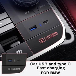 Fast phone Charge For BMW G42 G20 G21 G22 G23 G26 G28 I3 I4 27W Car USB type-c charger gear shift lever charging holder Interior