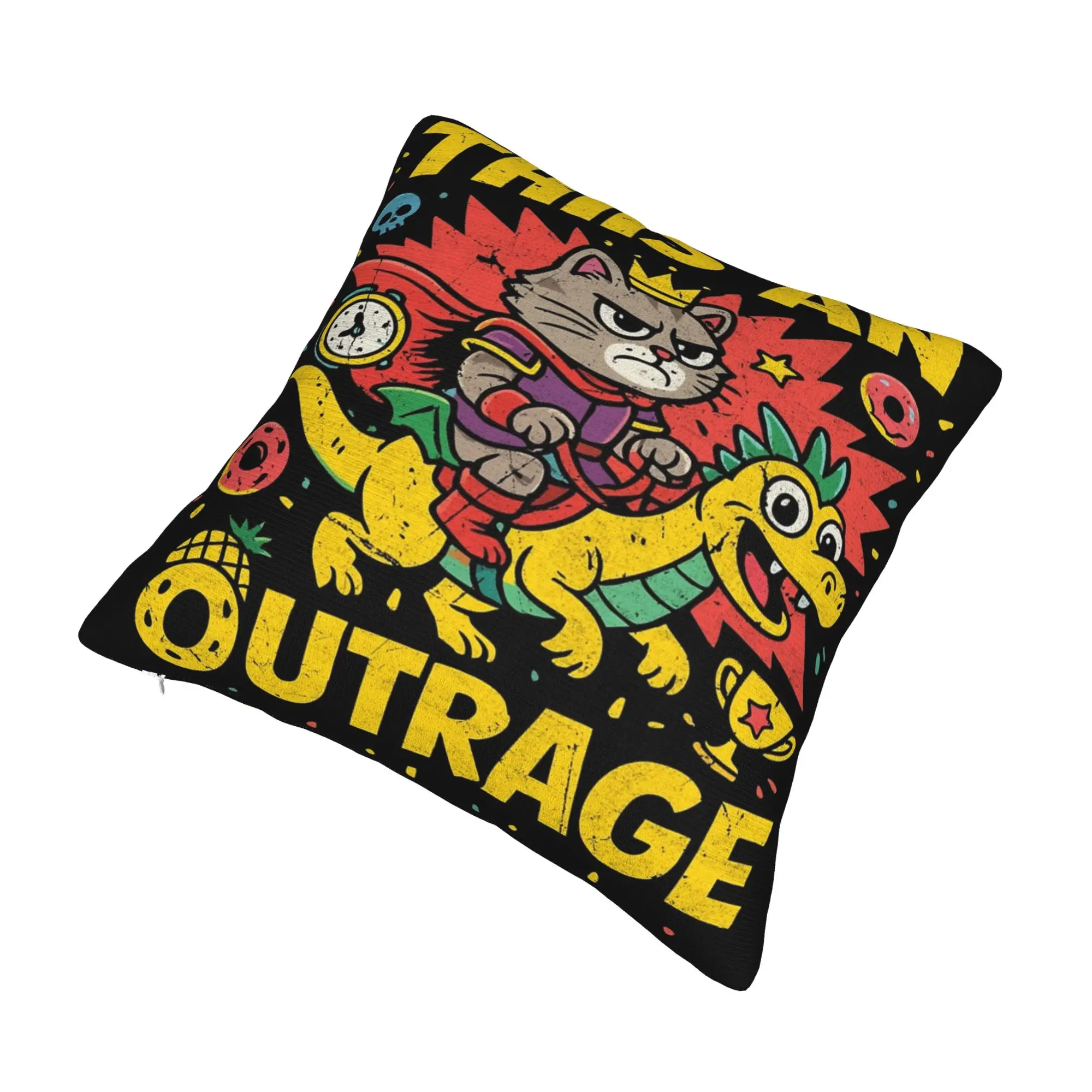Decorative Pillow Covers This Is An Outrage Princess Donut Cat  Accessories Sofa  Pillow Case Cover Square Multi Size