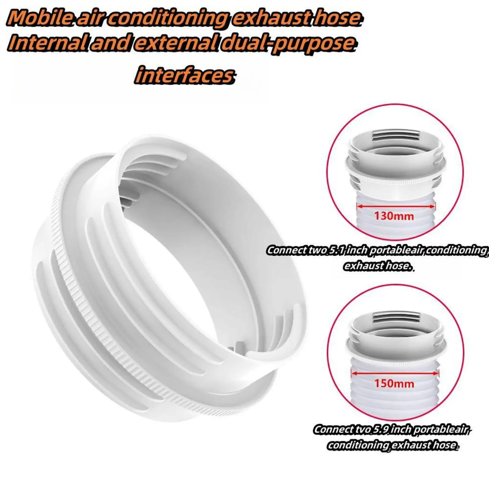 Portable Air Conditioner Hose Adapter Universal Heat Resistant Coupler AC Hose Connector For 5.1 And 5.9 Inch Vent Pipe Window