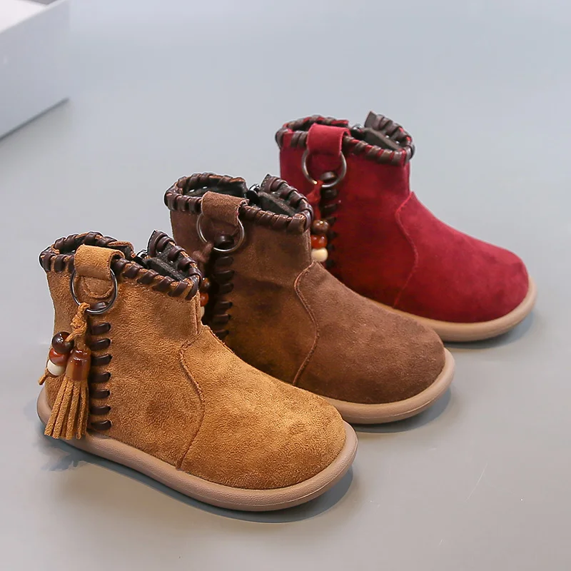 

Winter Children's Boots Retro National Girls Platform Cotton Boots Outdoor Warm Versatile Kids Fashion Causal Ankle Plush Boots