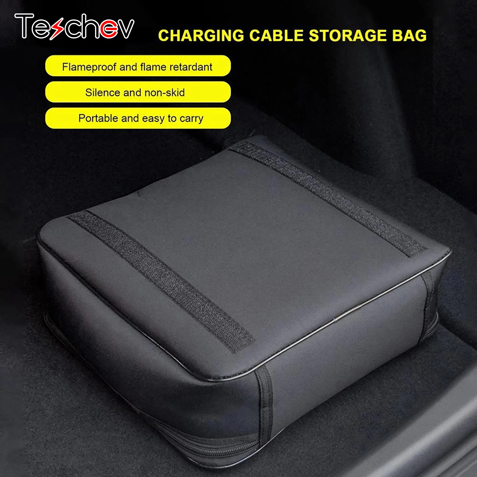 

Teschev EVSE Waterproof Storage Bag EV Charger Bag Case for Type2 Charging Cable J1772 Portable Charger GBT Cord Container