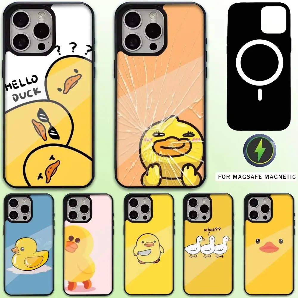 

Yellow Duck Phone Case For iPhone17,16,15,14,13,12,11 Plus,Pro Max Magnetic For Magsafe Wireless Charging
