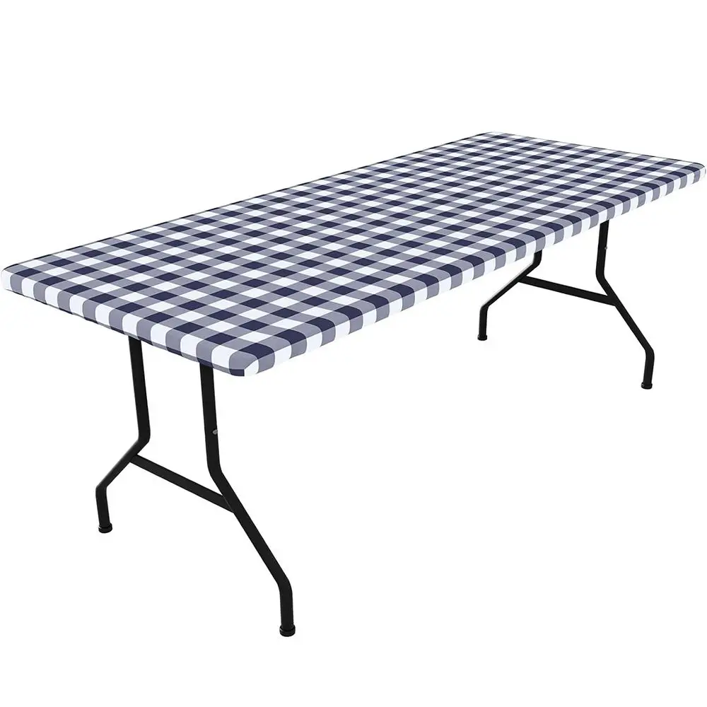 New 30x72inch Spandex Tablecloth Waterproof 6FT Rectangle Fitted Table Cover Oil-Proof Stretch Tablecloth Cover Outdoor