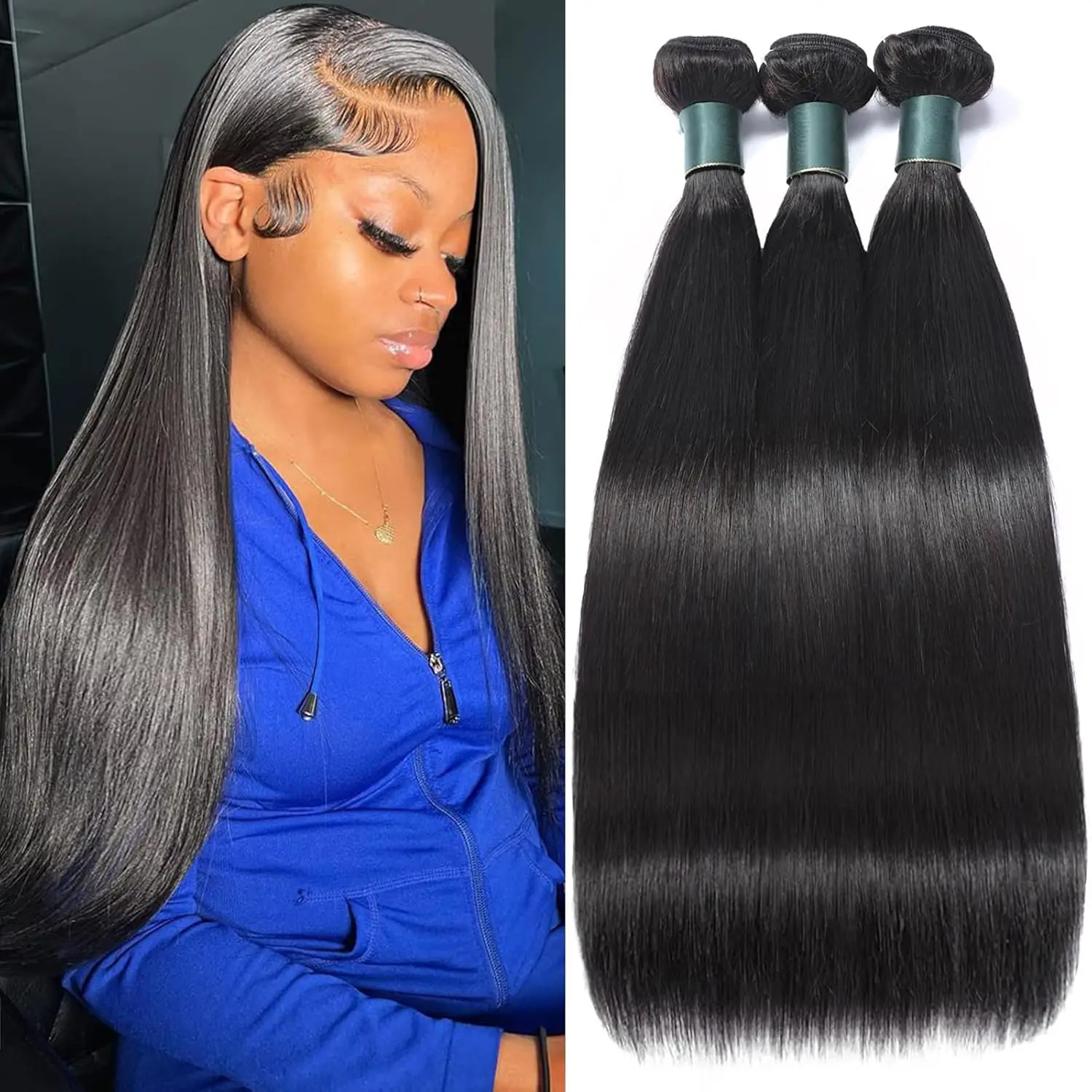 Pacotes brasileiros do cabelo humano do Virgin, cabelo humano reto, extensões do Weave do cabelo de Remy, dobro nós, 20 dentro, 20 dentro, 20 dentro