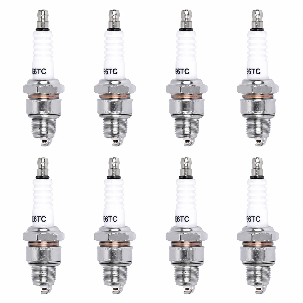 10PCS E6TC Spark Plug Replacement For NGK BPR6HS Coleman CT100U CC100X Fits 49-80cc 2-Stroke Engine Small Engine Parts