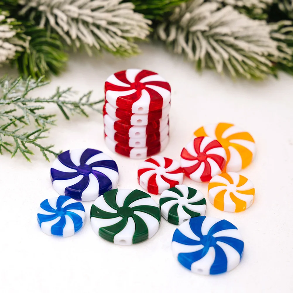 クリスマスツリーの装飾用ペパーミントキャンディガーランド40個、ホリデー雰囲気のための祝祭的なマルチカラーの装飾品