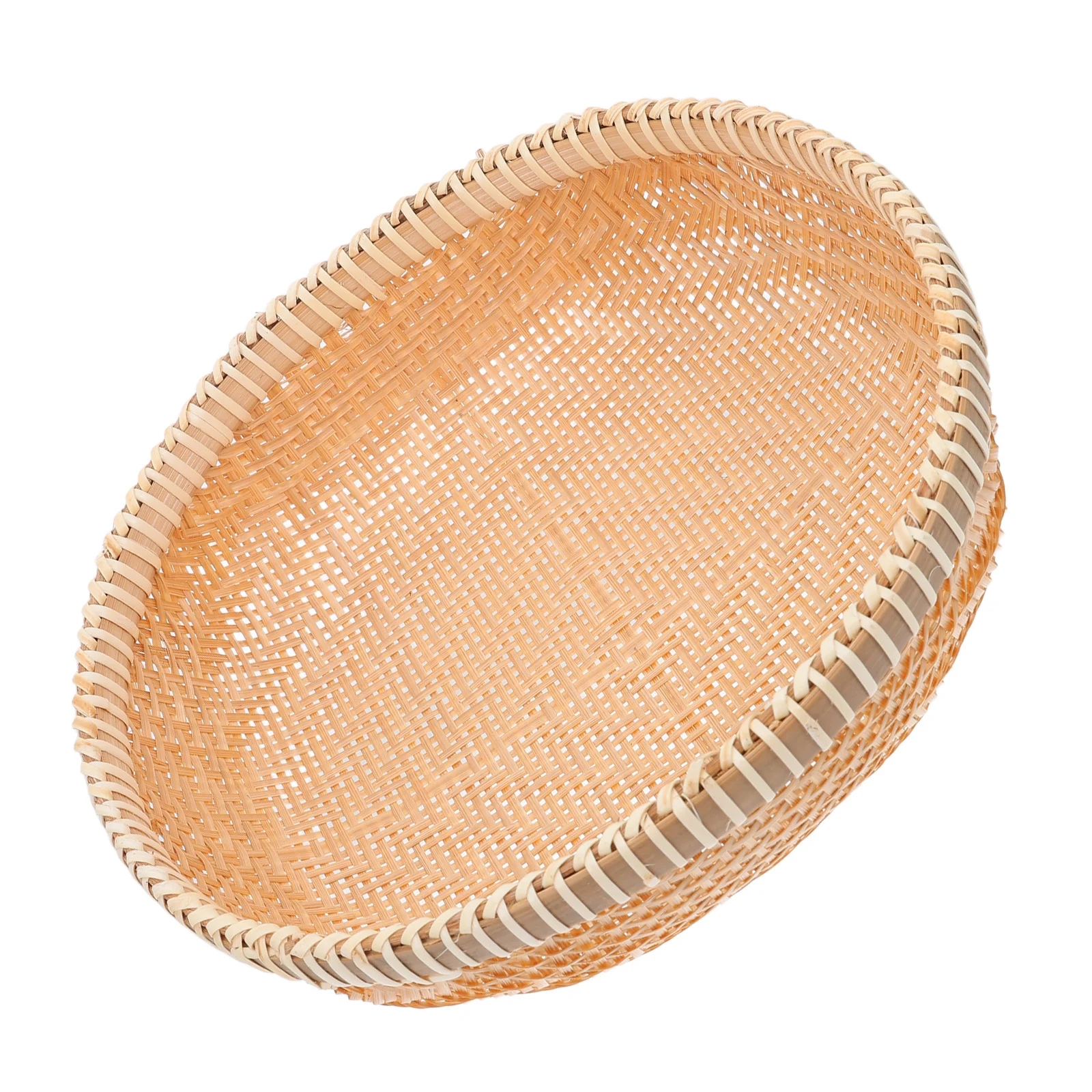 

Bamboo Weaving Storage Basket Hand-Woven Mini Wicker Organizer for Kitchen Bedroom Living Room Vegetable Fruit Sundries Storage