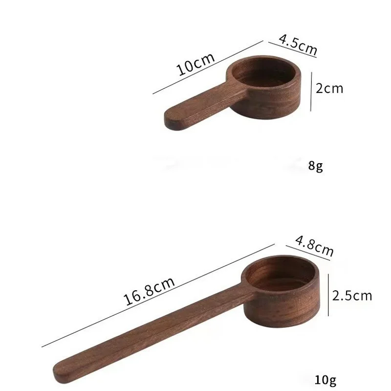 Home Black Walnut Measuring Spoon Set Kitchen Spoon Long and Short Handle Coffee Measuring Spoon Wooden Coffee Measuring Tools