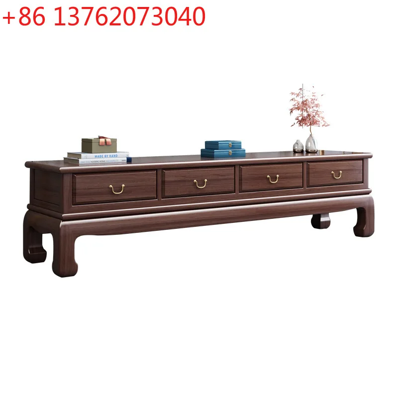 

Modern simple furniture medium and small apartment solid wood TV cabinet living room with drawer 2.0m floor cabinet