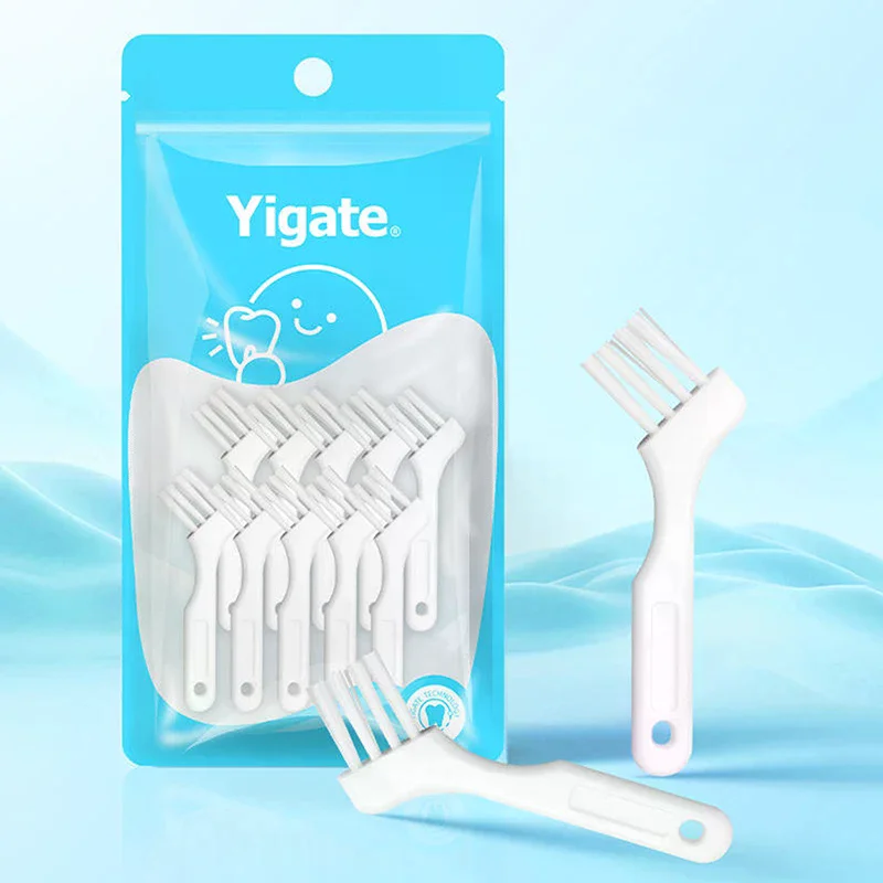 /ACR/Mini Denture Cleaning Brush Toothbrushes False Teeth Brush Multi-Layered Bristles Non-Slip Ergonomic Oral Care 10pcs