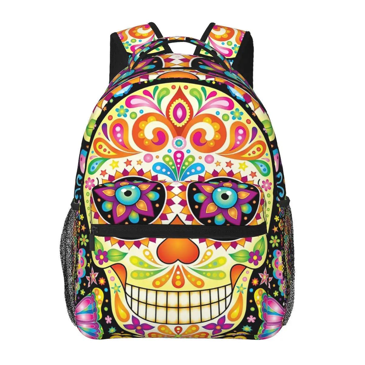 

Mexican Sugar Skull Day Of The Dead Student Backpack School Bag Hiking Travel Daypack for Boys Girls Bookbag Shoulder Bags