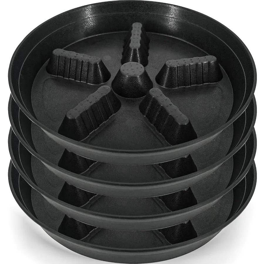 

4 Pack Plant Saucer 12 inch 8 10 14 17 inch Plant Stand Plastic Plant Saucers for Indoors Outdoor Heavy Duty Flower Saucers for