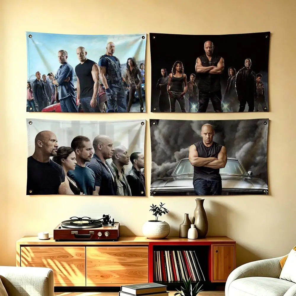 Classic Car Movie Fast F-FuriouS  Flags Wall Hanging Tapestry Outdoor Garage Room Decorative flag Background Blanket