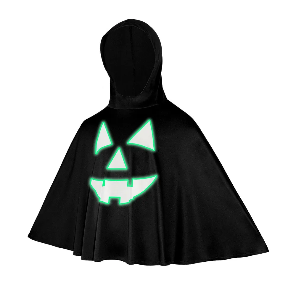 

Cool Halloween Noctilucent Pumpkin Cloak Creative Glowing Kid Cosplay Costume Fun Clothing Prop Party Dress Up Cloak Gift