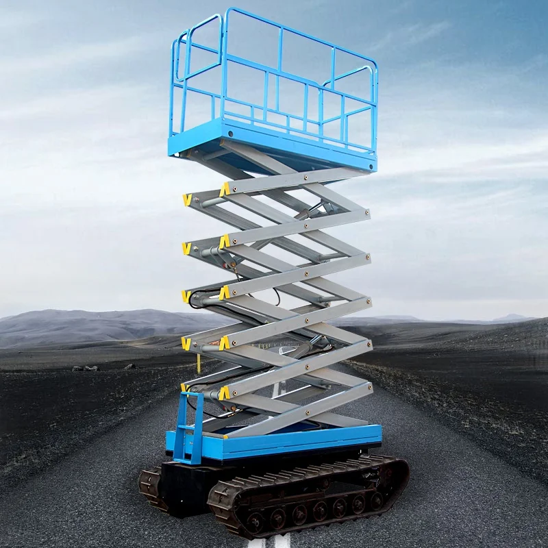 Customized 14m 300KG Rolling Hydraulic Lift, Adjustable Scissor Table for Workshop Repair and Cargo Sorting