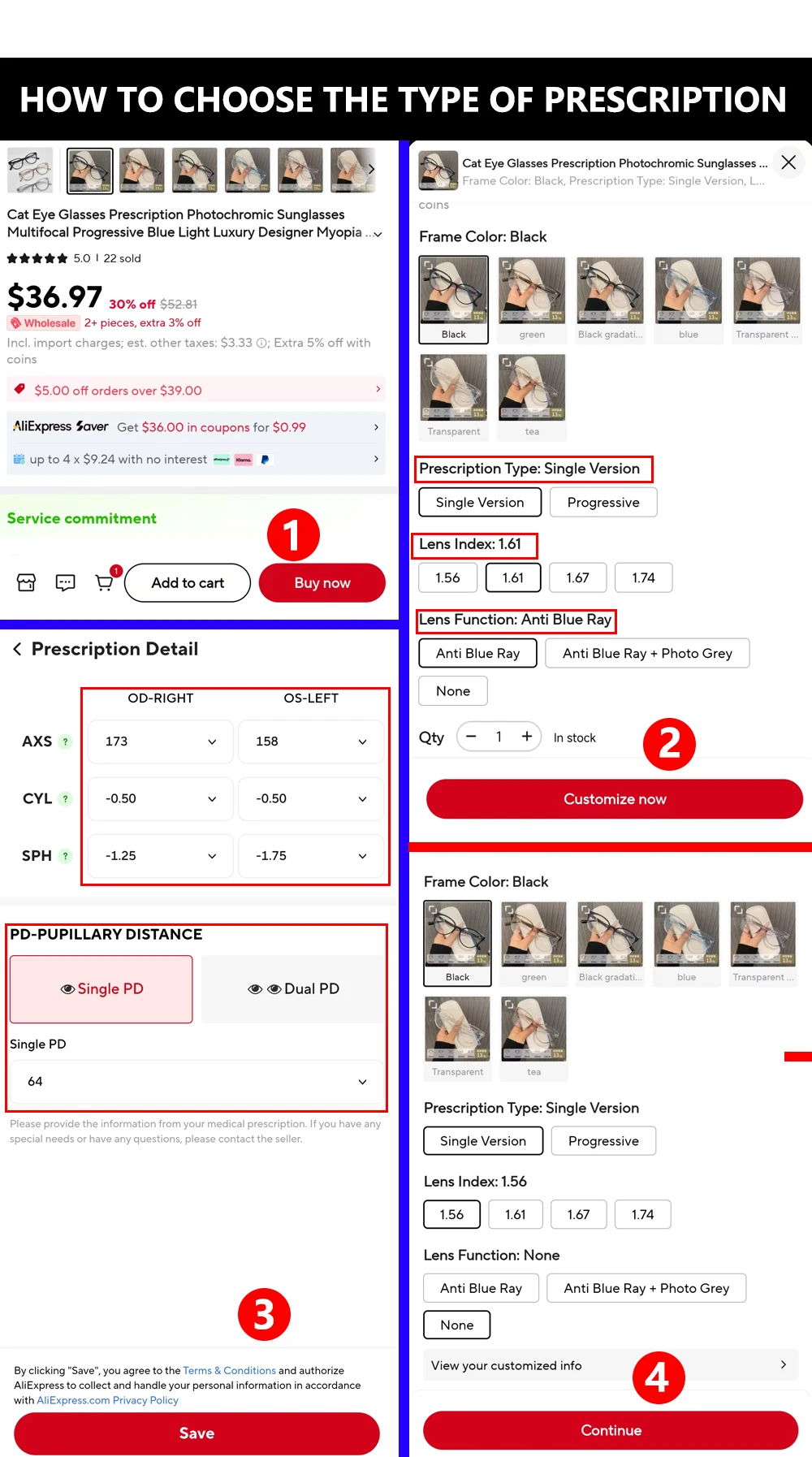 Petites lunettes de Prescription violettes pour femmes, astigmatisme, yeux différents personnalisés, lunettes de lecture progressives, lunettes pliables pour myopie