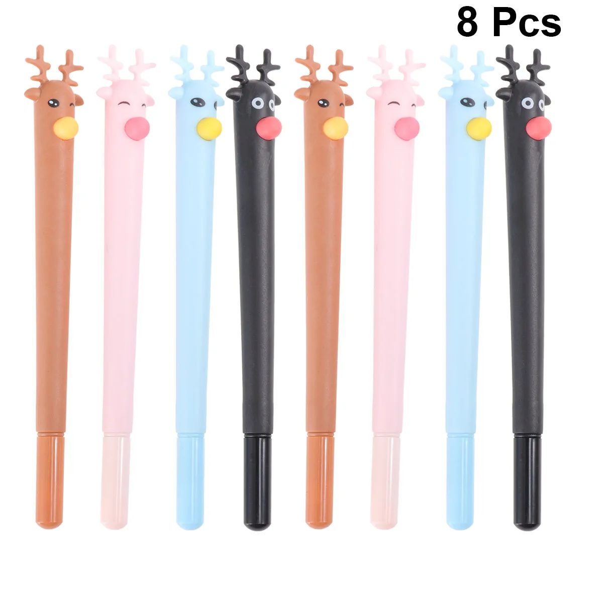 

8Pcs Deer Shaped Ballpoint Pen Set Blue Black Brown Pink Creative Mini Pens for Students Office Home School Stationery