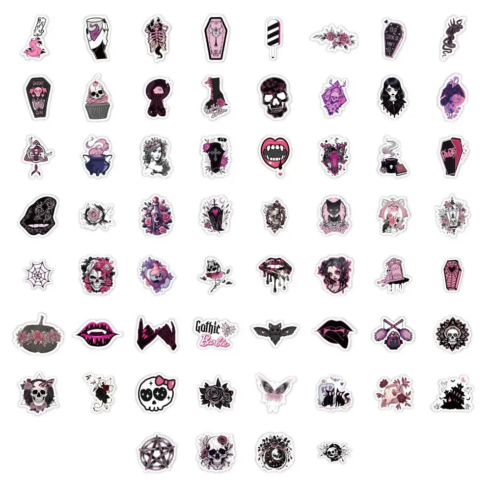 10/30/60PCS Hand Drawn Cute Pink Goth Magic Sticker DIY Phone Laptop Luggage Skateboard Graffiti Decals Fun forToy