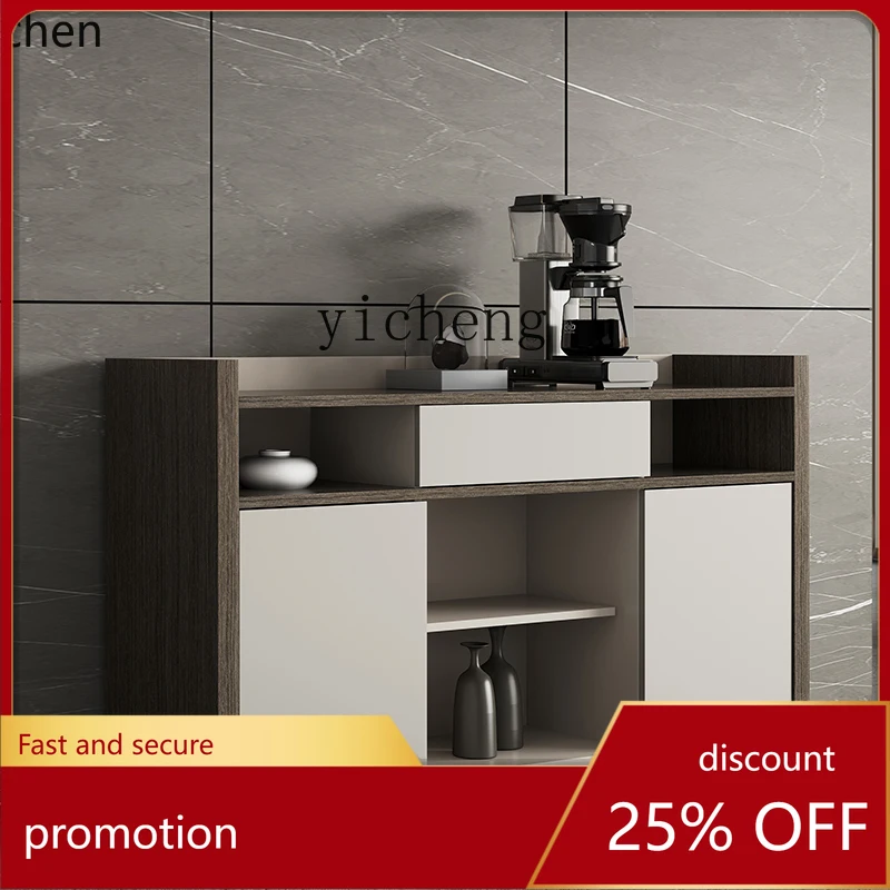 

HXL office locker simple modern file floor cabinet, tea three-door wooden side cabinet