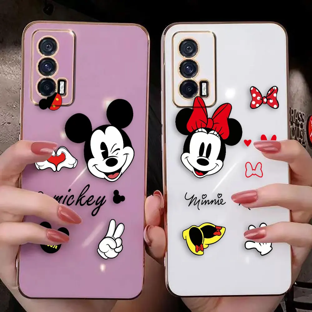 Cover Smooth E-TPU Phone Case OPPO A15 A16 A17 A78 A58 A53 A54 A57 A72 A73 A74 A91 4G 5G Case Funda Cute M-Mickey M-Minnie Mouse