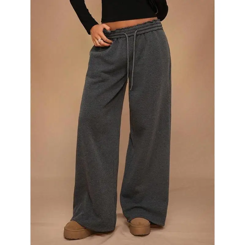 Autumn Winter Casual Loose Fit Elastic Waist Wide Leg Harlan Pants Neutral Style Other Material 100% Comfortable Harlan Pants