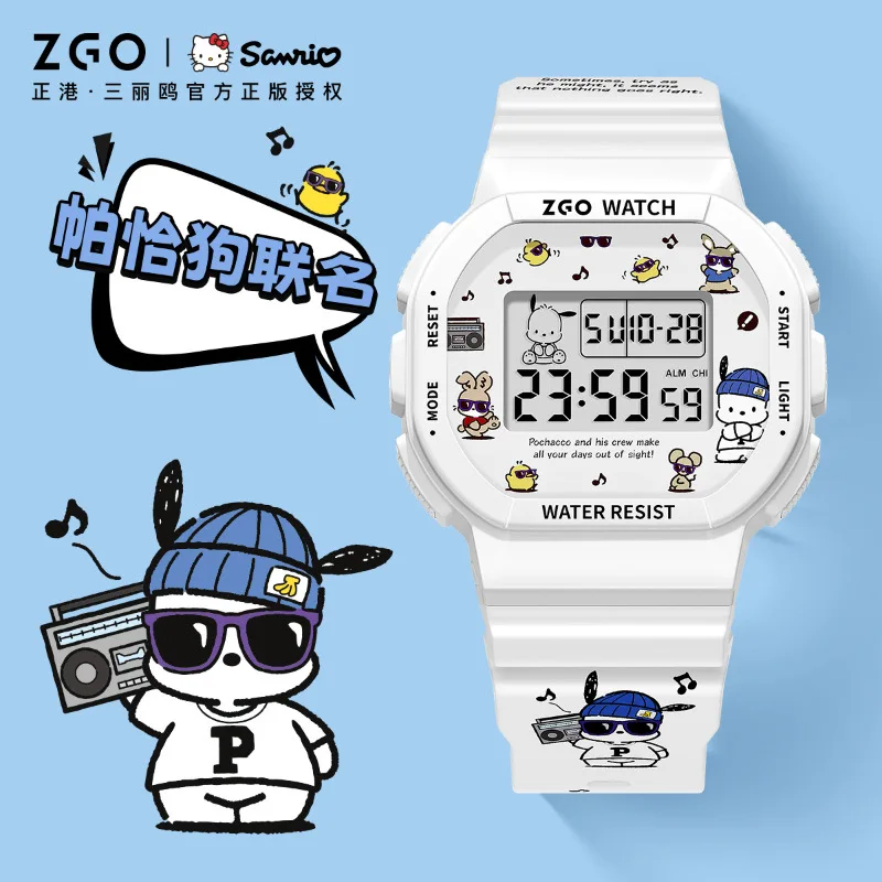 

Часы Sanrio Pochacco, цифровые часы, студенческие универсальные силиконовые часы, детские наручные часы, водонепроницаемые спортивные детские часы, подарок