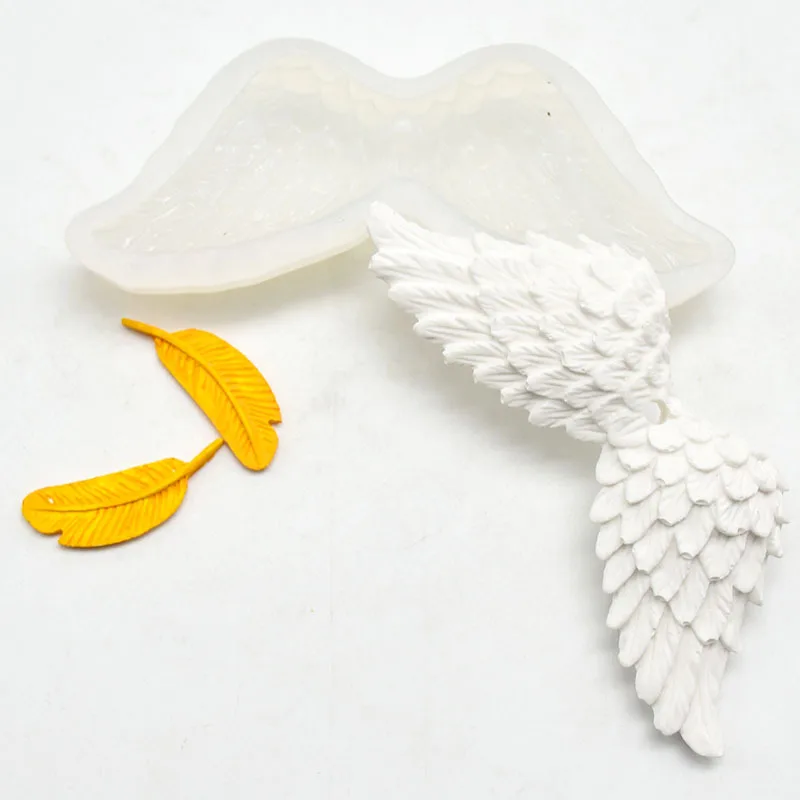 Wings Shape Candle Chocolate Fondant Cake Silicone Mold Creative Angel Wings Feather Wings Silicone Mold 1PC