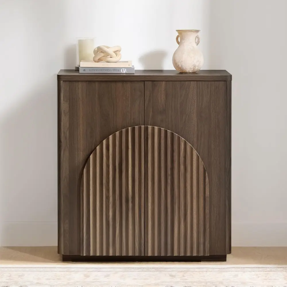 Sideboard Buffet Cabinet with Storage, Small Storage Cabinet with Doors and Shelves for Living Room Accent, Bar, Kitchen, Walnut