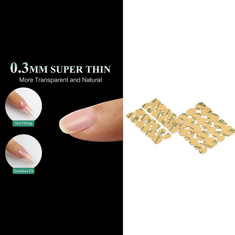 Impermeável Dupla Face Falsa Nail Art Fita Adesiva, Cola Adesiva, Dicas DIY, Unha Falsa, Acrílico Manicure Gel, Ferramentas de Maquiagem, 240 Pcs