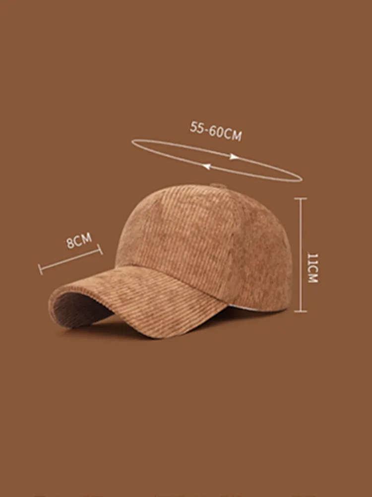 Vielseitige, lässige und bequeme Entenschnabelkappe – einfarbige Unisex-Sonnenschutz-Baseballkappe aus Cord – Detail 2