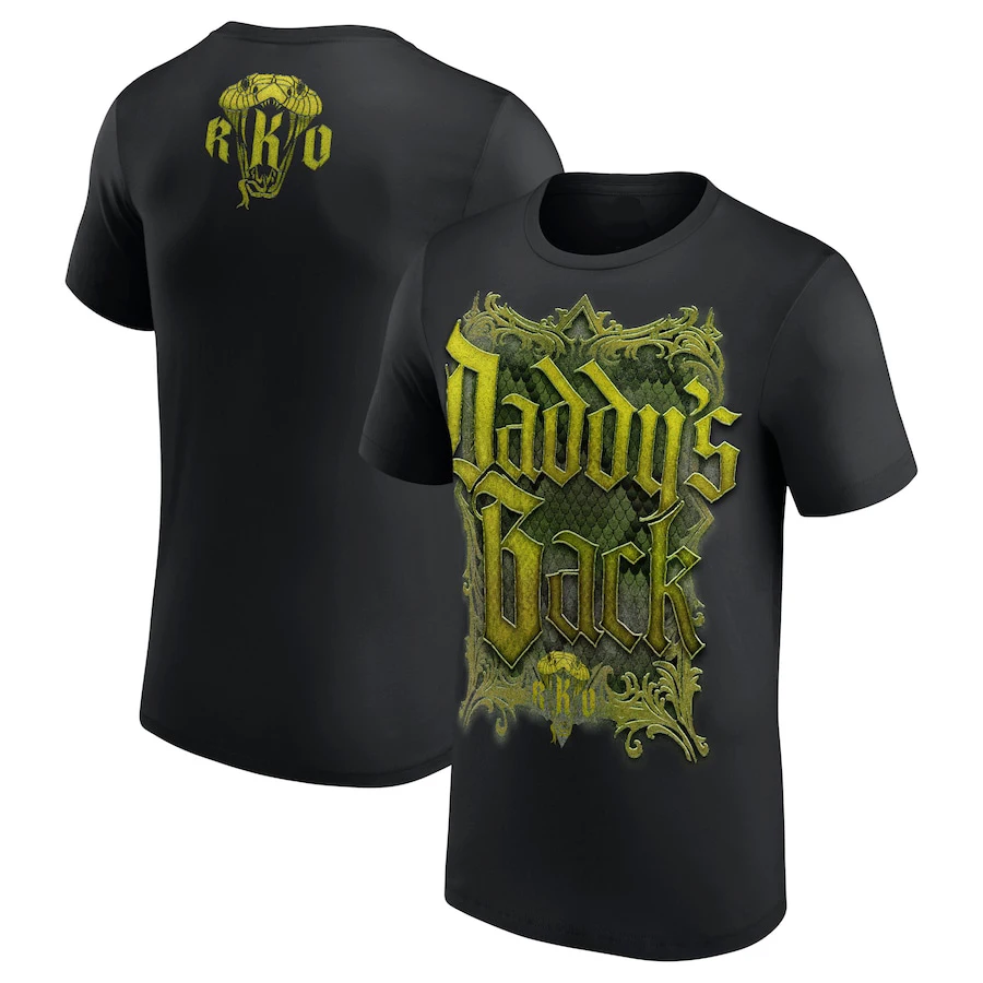 

Randy Orton Snakeskin Daddy's Back Men's Black T-shirt New Comfortable Classic Summer Short Sleeves for Men and Women