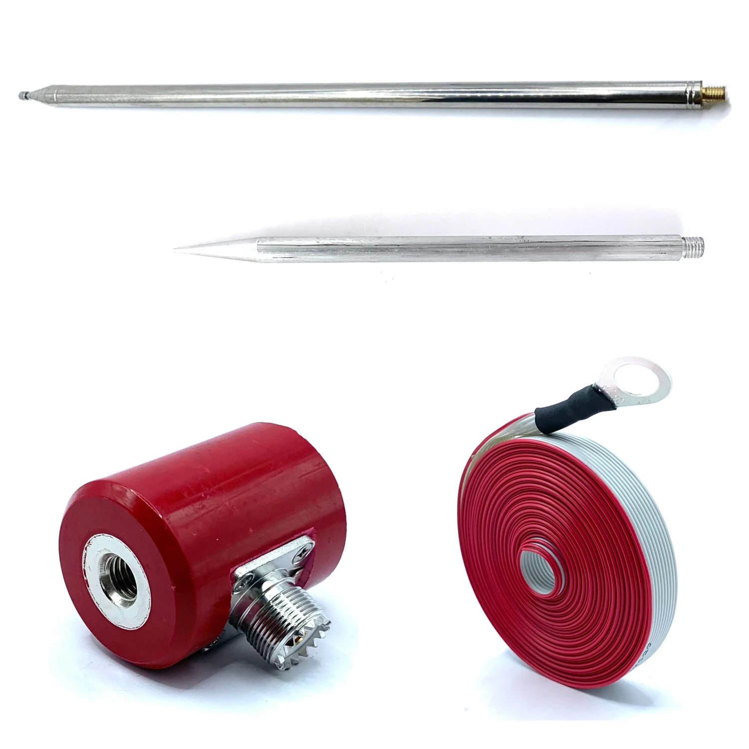 5-meter / 16.4-foot QRP Antenna for 14-30 MHz Band, 300W Power Capacity, Stainless Steel 1/4 Wavelength High-Frequency Antenna