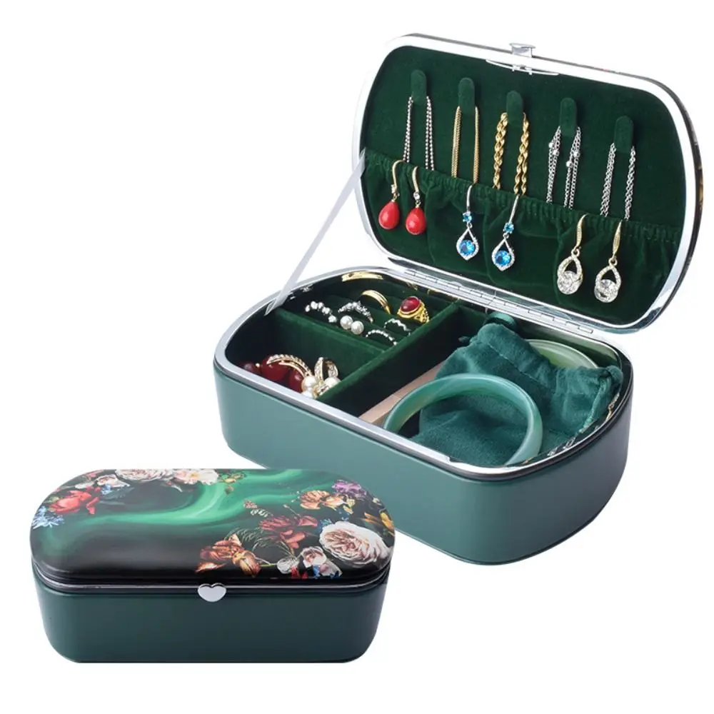 Simple PU Jewelry Packing Bag Large Capacity Divided Grids Earrings Storage Case Necklaces Organizer Jewelry Display Box Travel