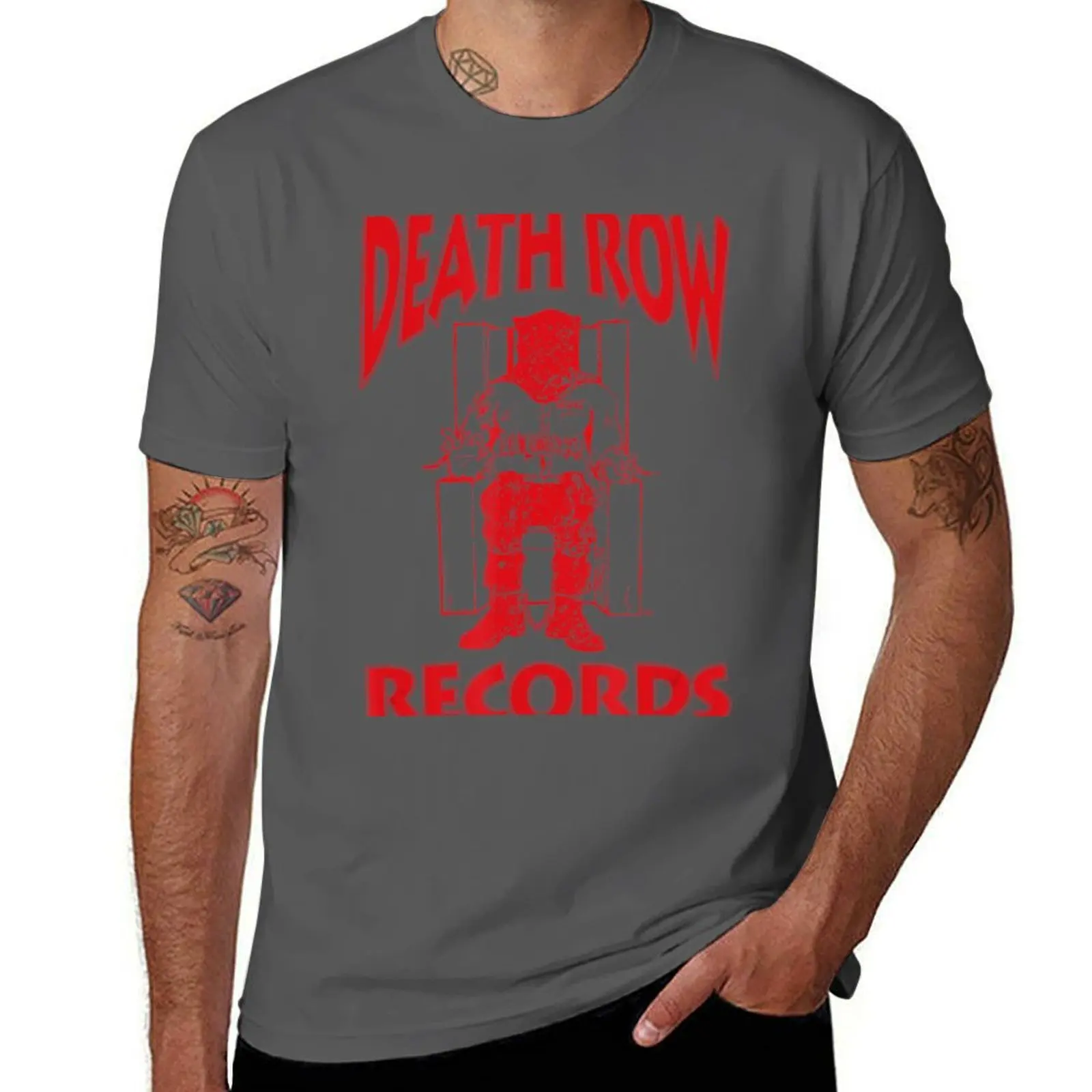 

Death Row Records Red T-Shirt Casual Loose Short Sleeve Tee for Men