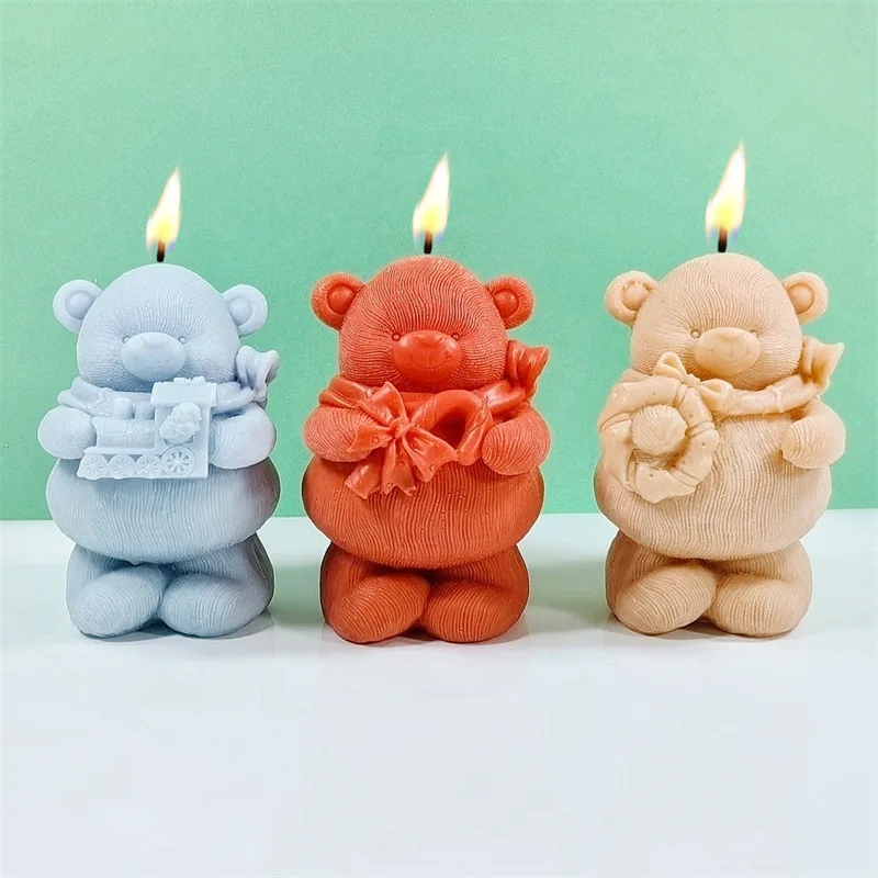 

Cute Bear Holding Object Silicone Mold - DIY Candle, Soap & Plaster Creative Craft