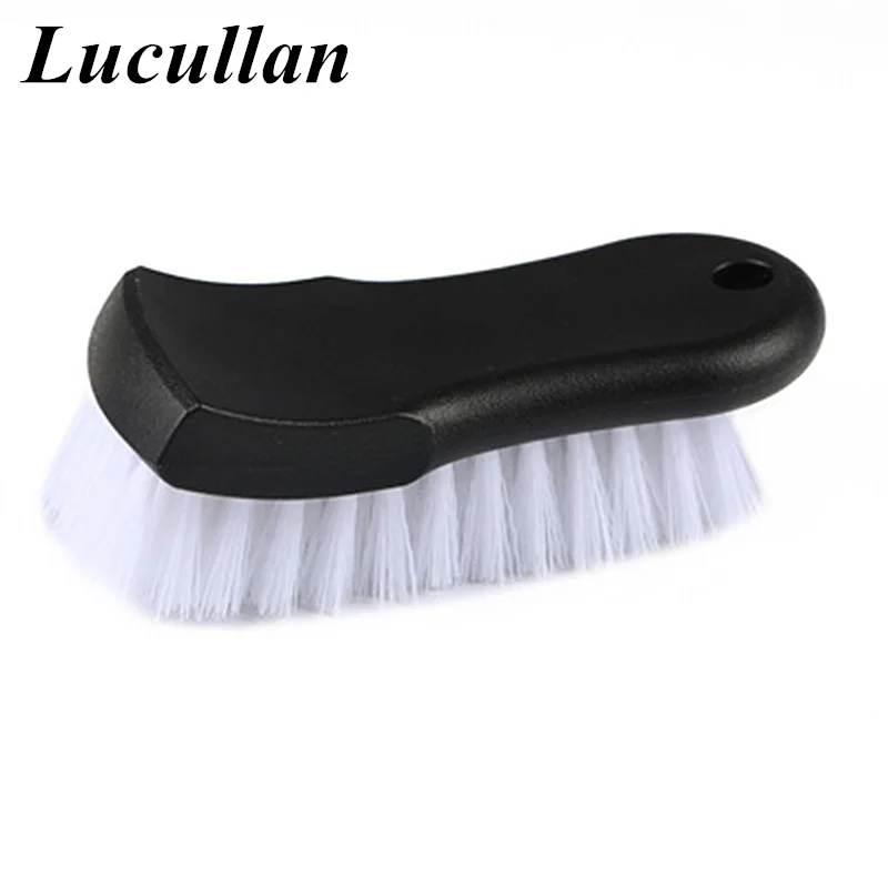 Lucullan White Stiff Hair Car Detailing Brushes For Car Frame Upholstery Carpet Tires Dirt Remove Cleaning Tools